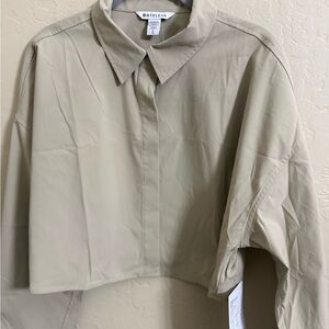 Athleta Midday Ultra Cropped shirt NWT Large Beige